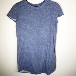 Renvy Cotton Polka Dot Tunic Dress Medium Blue